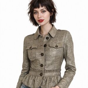 Burberry Metallic Gold Blazer Jacket